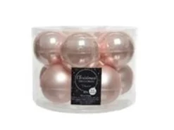 Kaemingk Weihnachtsbaumkugeln Glas  6 cm 10 Stueck Rosa Matt Glaenzend