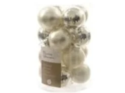 Kaemingk Weihnachtsbaumkugeln Glas  3,5cm 16 Stueck Silber Weiss Matt Glanz