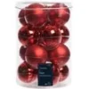 Kaemingk Weihnachtsbaumkugeln Glas  8 cm 16 StueckRot Emaille Matt Mix