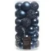 Kaemingk Weihnachtsbaumkugeln Kunststoff Ornamente  6 cm 37 Stueck Blau Mix