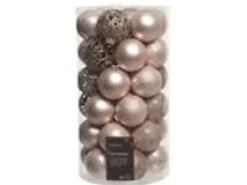 Kaemingk Weihnachtsbaumkugeln Kunststoff Ornamente  6 cm 37 Stueck Rosa Mix