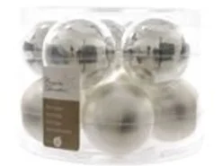 Kaemingk Weihnachtsbaumkugeln Glas  6 cm 10 Stueck Silber Matt Glaenzend