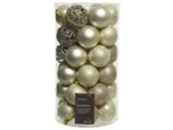Kaemingk Weihnachtsbaumkugeln Kunststoff Ornamente  6 cm 37 Stueck Perle