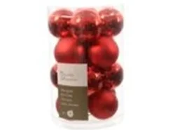 Kaemingk Weihnachtsbaumkugeln Glas  3,5 cm 16 Stueck Rot