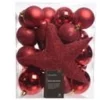Kaemingk Weihnachtsbaumkugeln Bruchfest  8 cm 33 Stueck in Rot