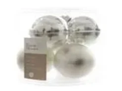 Kaemingk Weihnachtsbaumkugeln Glas  8 cm Silber Matt Glaenzend 6 Stueck