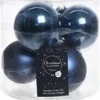 Kaemingk Weihnachtsbaumkugeln Glas  8 cm 6 Stueck Nachtblau