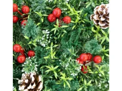 KARAT Pflanzenwand Festive Dekorative Kunstpflanzenwand für Weihnachten 50 x 50 cm