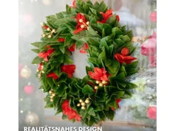 KARAT Weihnachtskranz Photinia Dekorativer Kranz für Weihnachten Durchmesser 45 cm