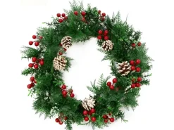 KARAT Weihnachtskranz Pinecone Dekorativer Kranz für Weihnachten Durchmesser 42 cm