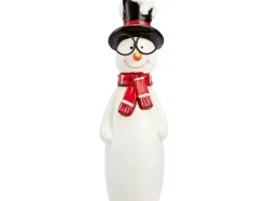 Keramik-Schneemann mit rotem Schal