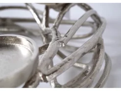 Kobolo Deko Kranz Adventskranz Metall silber für 4 Kerzen D40 cm