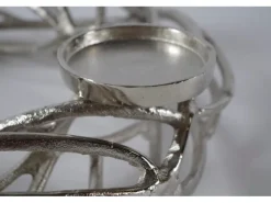 Kobolo Deko Kranz Adventskranz Metall silber für 4 Kerzen D40 cm