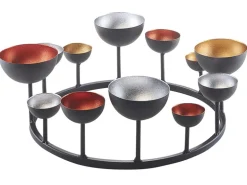 Kobolo Dekokranz Kerzenhalter HUGO für Teelichter Schwarz metallische Farben