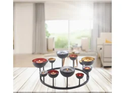 Kobolo Dekokranz Kerzenhalter HUGO für Teelichter Schwarz metallische Farben