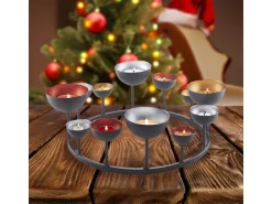 Kobolo Dekokranz Kerzenhalter HUGO für Teelichter Schwarz metallische Farben