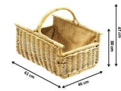 Kobolo Holzkorb für Kaminholz Rattankorb Holzkorb Rattan Leinen