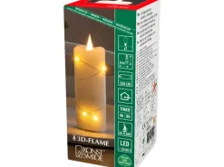 Konstsmide 6 LED Tropfen Echtwachskerze 3D Flamme silberfarbener Draht