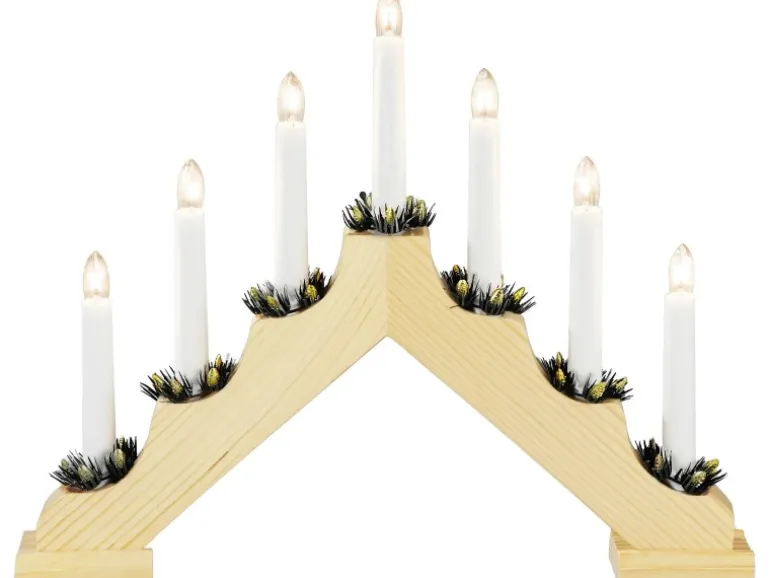 Konstsmide Holzleuchter Innen 7-flammig 230 V Natur