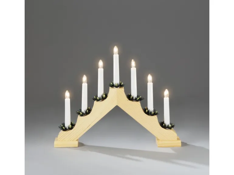 Konstsmide Holzleuchter Innen 7-flammig 230 V Natur