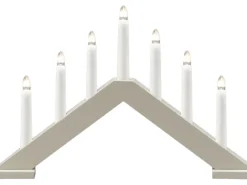 Konstsmide Holzleuchter matt lackiert Beige mit 7 klaren Birnen