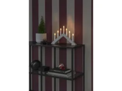 Konstsmide Holzleuchter matt lackiert Beige mit 7 klaren Birnen