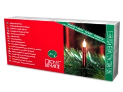 Konstsmide Kerzen-Lichterkette 20 Lichter Rot Gefrostet