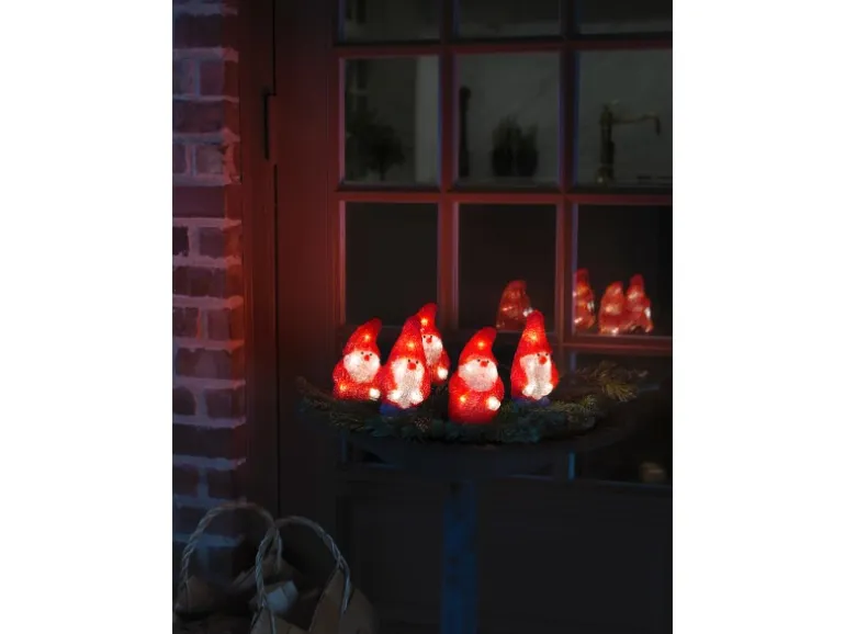 Konstsmide LED Acryl Weihnachtsmann 5er-Set 40 Dioden Warmweiß