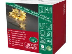 Konstsmide LED Dekokette Metallsterne Gold 16 Warmweiß