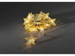 Konstsmide LED Dekokette Metallsterne Gold 16 Warmweiß