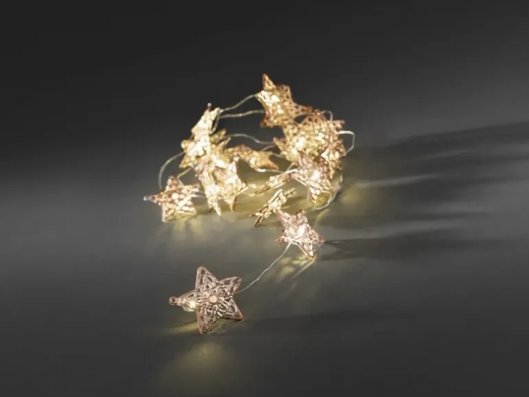 Konstsmide LED Dekokette Metallsterne Kupfer 20 Warmweiß