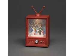 Konstsmide LED Fernseher mit 3 Schneemännern 1 LED Warmweiß