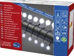 Konstsmide LED Globelichterkette Rund 80 Groß&Klein Kaltweiß