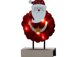 Konstsmide LED Holzsilhouette Santa mit Baumwolle 6 Dioden Warmweiß