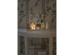 Konstsmide LED Holzsilhouette Waldhäuser mit Rentieren