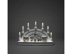 Konstsmide LED Holzsilhouette Häuser Weiß 10 Warm-Weiße Dioden