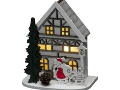 Konstsmide LED Holzsilhouette Haus Weiß 1 Warm-Weiße Diode