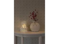 Konstsmide LED Holzsilhouette Rentiere und Bäume unter Glaskuppel