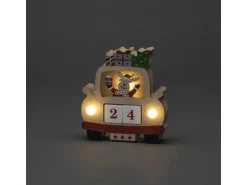 Konstsmide LED Holzsilhouette Rentier im Automit Datumswürfeln