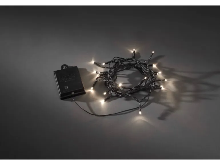 Konstsmide LED Lichterkette 80 warmweiße LEDs schwarzes Kabel innen und außen