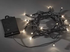 Konstsmide LED Lichterkette 20 warmweiße LEDs schwarzes Kabel innen und außen