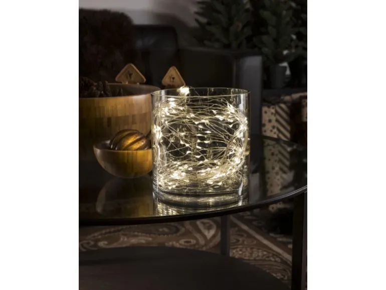 Konstsmide LED Lichterkette Tropfenlametta 200 warmweiße LEDs innen