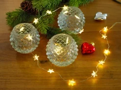 Konstsmide LED Lichterkette transparente Sterne 20 warmweiße LEDs