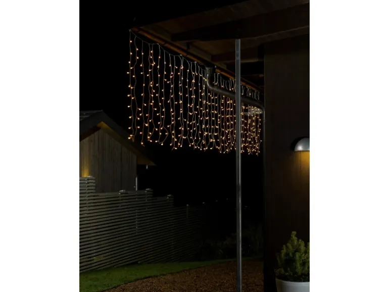 Konstsmide LED Lichtervorhang Globes 200 warmweiße LEDs innen und außen