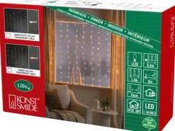 Konstsmide LED Lichtervorhang für Fenster mit 120 bernsteinfarbenen Dioden