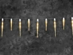 Konstsmide LED Lichtervorhang Eiszapfen 24 bernsteinfarbene LEDs innen und außen