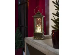 Konstsmide LED Schneelaterne Eckig Warmweiß Schneemänner