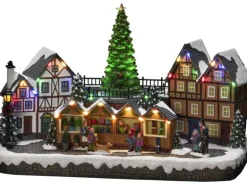 Konstsmide LED Szene Weihnachtsmarkt mit Musik 28 Dioden Innen Batteriebetrieben