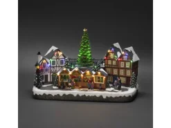 Konstsmide LED Szene Weihnachtsmarkt mit Musik 28 Dioden Innen Batteriebetrieben