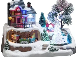 Konstsmide LED Szenerie Bahnhof mit Kristallweihnachtsbaum 9 Lichter Bunt